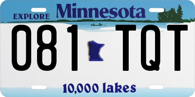 MN license plate 081TQT