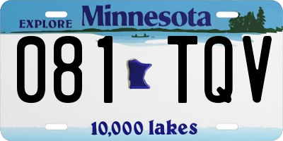 MN license plate 081TQV