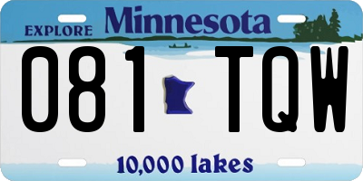 MN license plate 081TQW