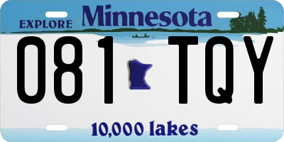 MN license plate 081TQY