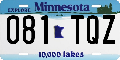 MN license plate 081TQZ