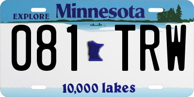 MN license plate 081TRW