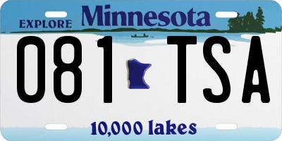 MN license plate 081TSA