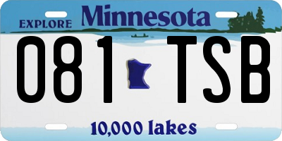 MN license plate 081TSB