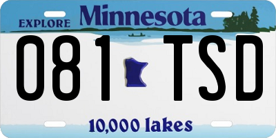 MN license plate 081TSD