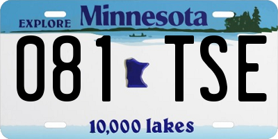 MN license plate 081TSE