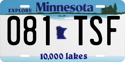 MN license plate 081TSF