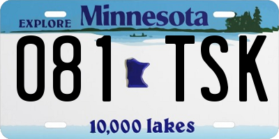MN license plate 081TSK