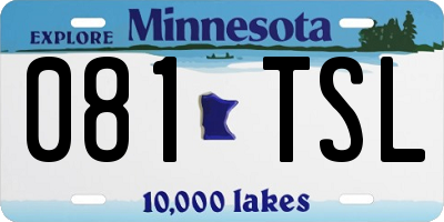 MN license plate 081TSL