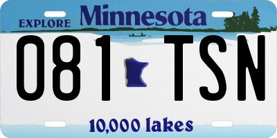 MN license plate 081TSN
