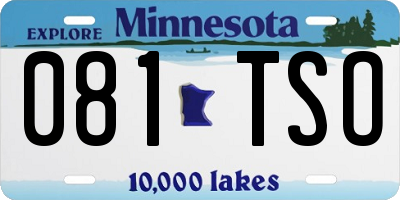 MN license plate 081TSO