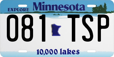 MN license plate 081TSP