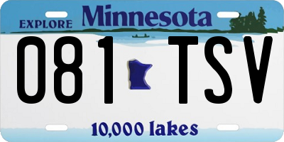 MN license plate 081TSV
