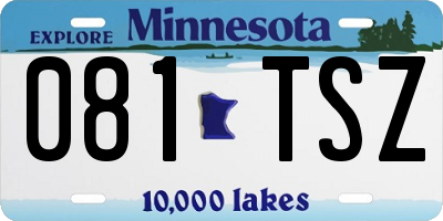 MN license plate 081TSZ