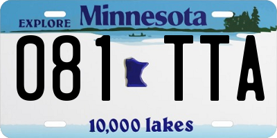 MN license plate 081TTA