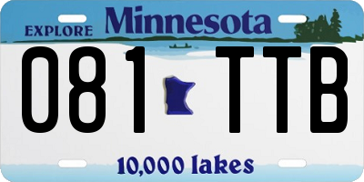 MN license plate 081TTB