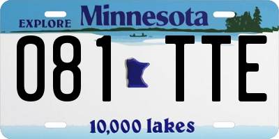 MN license plate 081TTE