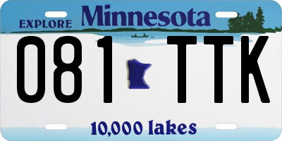 MN license plate 081TTK