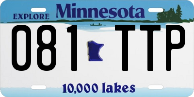MN license plate 081TTP
