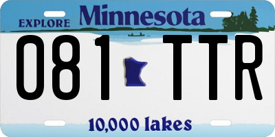MN license plate 081TTR