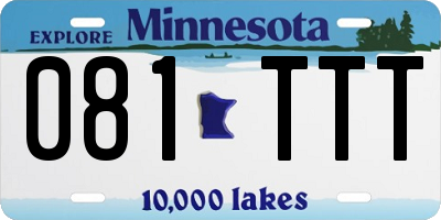 MN license plate 081TTT