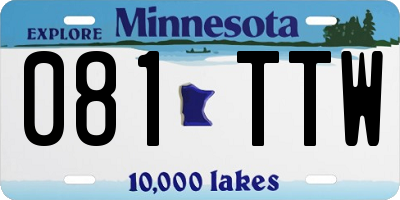 MN license plate 081TTW