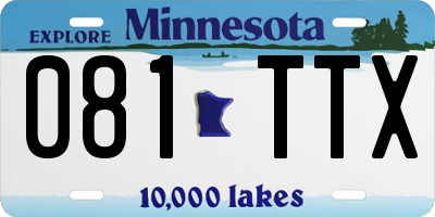 MN license plate 081TTX