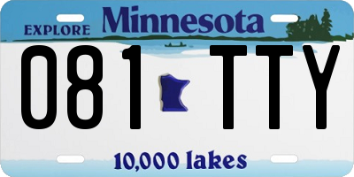 MN license plate 081TTY