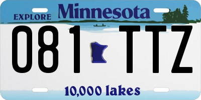 MN license plate 081TTZ