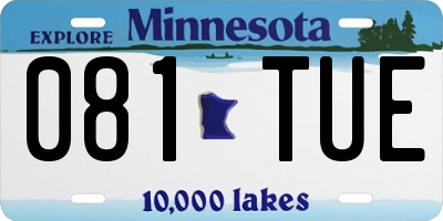MN license plate 081TUE