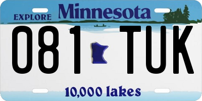 MN license plate 081TUK
