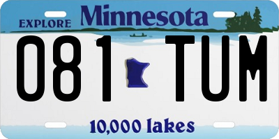 MN license plate 081TUM