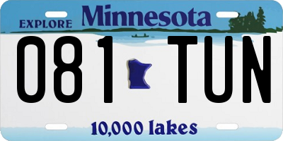 MN license plate 081TUN
