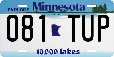 MN license plate 081TUP