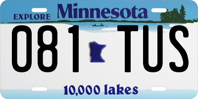 MN license plate 081TUS