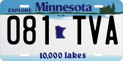 MN license plate 081TVA