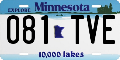 MN license plate 081TVE