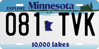 MN license plate 081TVK