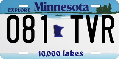 MN license plate 081TVR