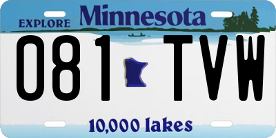 MN license plate 081TVW