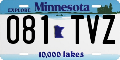 MN license plate 081TVZ