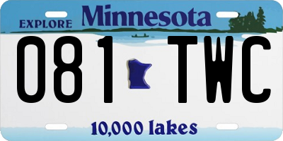 MN license plate 081TWC
