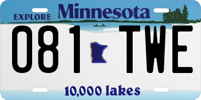 MN license plate 081TWE