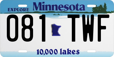MN license plate 081TWF