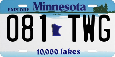 MN license plate 081TWG