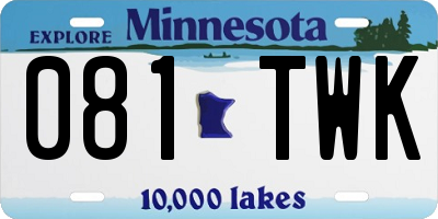 MN license plate 081TWK