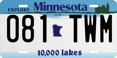 MN license plate 081TWM