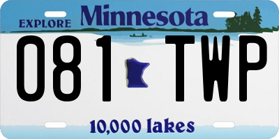MN license plate 081TWP