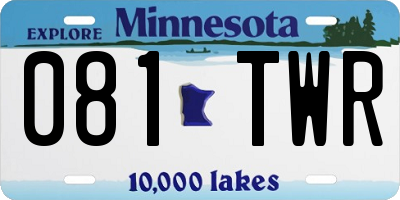 MN license plate 081TWR
