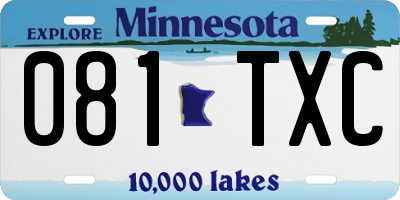 MN license plate 081TXC